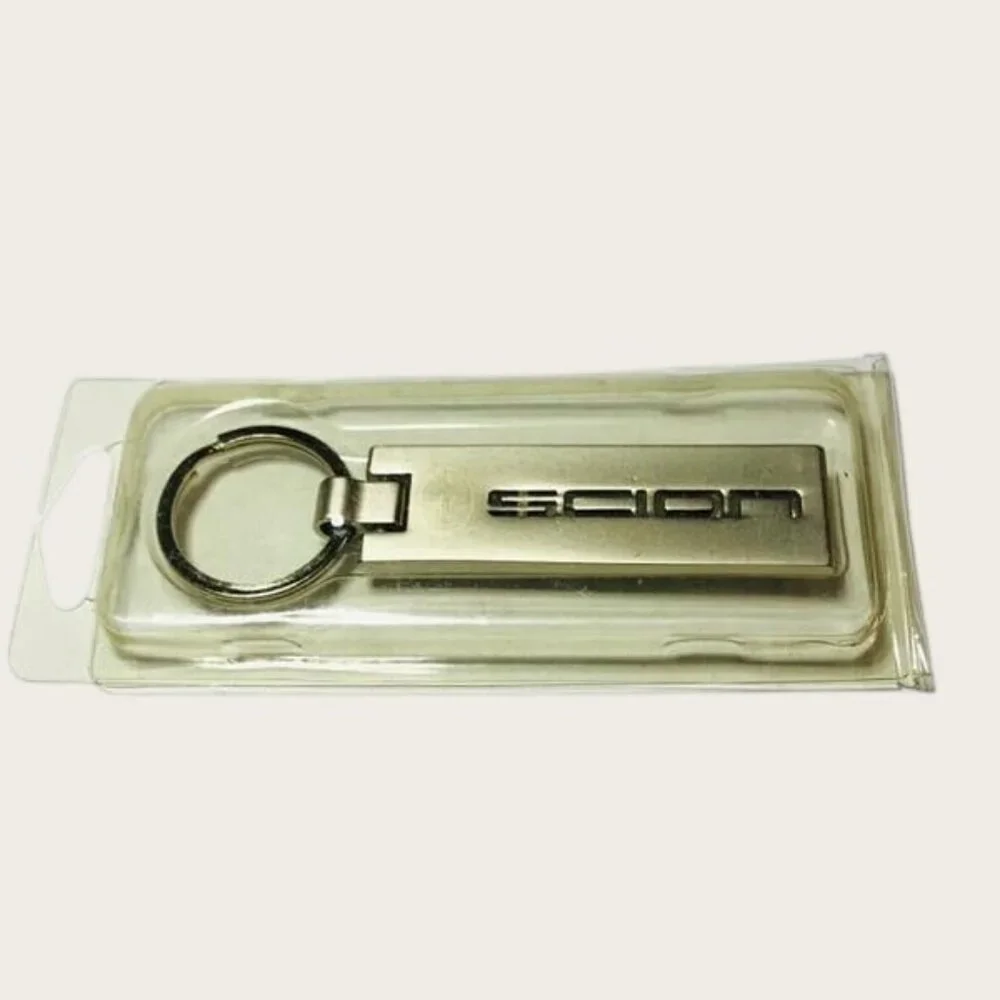 Toyota Scion Metal Bar KeyRing KeyChain Silvertone New in Package
